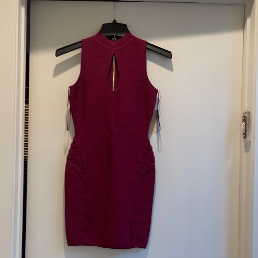 Guess super cute maroon NWT- slim fitting dress - Picture 1 of 5